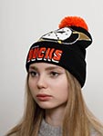 Шапка MITCHELL NESS арт. KTPCDX22016-ADUBLCK Anaheim Ducks NHL (черный / оранжевый)